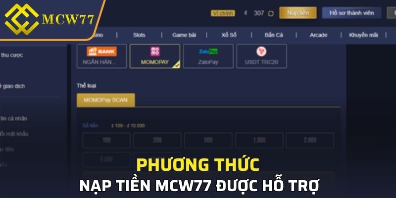 Danh sách các phương thức hỗ trợ giao dịch nhà cái